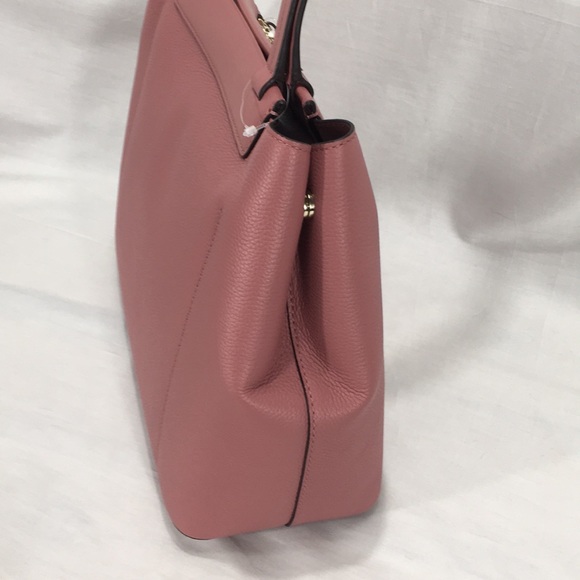 NWT Michael Kors Meredith Pink Rose Leather Tote - Picture 3 of 6